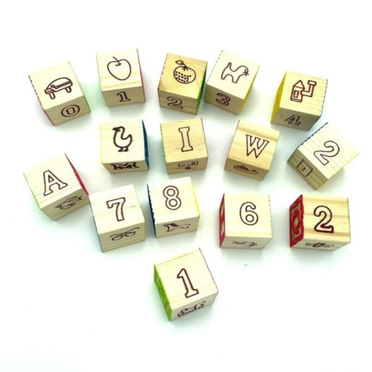 Set de 48 Cubos de Madera con Letras y Números para Niños | Disparo.cl