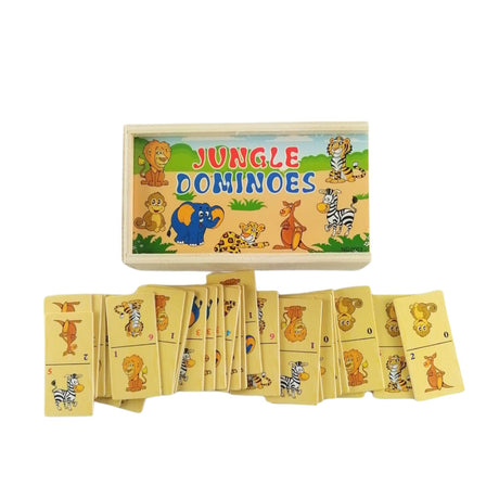 Juego Didáctico de Dominó Jungla de Madera de 28 Piezas