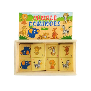 Juego Didáctico de Dominó Jungla de Madera de 28 Piezas