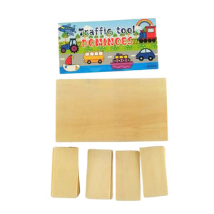 Juego Didáctico de Dominó Vehiculos de Madera de 28 Piezas