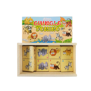 Juego Didáctico de Jungla Dominó de Madera de 28 Piezas