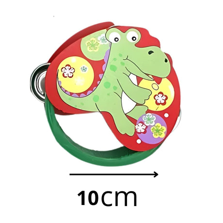 Pandero Pequeño de Madera 10x10cm Cocodrilo Juguete para Niños