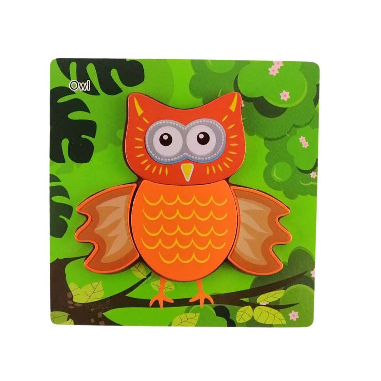 Puzzle de Madera Buho 15x15cm Para Niños de +3