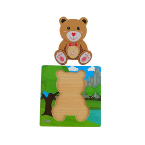 Puzzle de Madera Oso 15x15cm Para Niños de +3