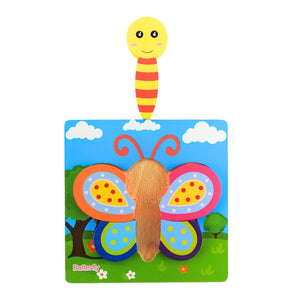 Puzzle de Madera Mariposa 15x15cm Para Niños de +3