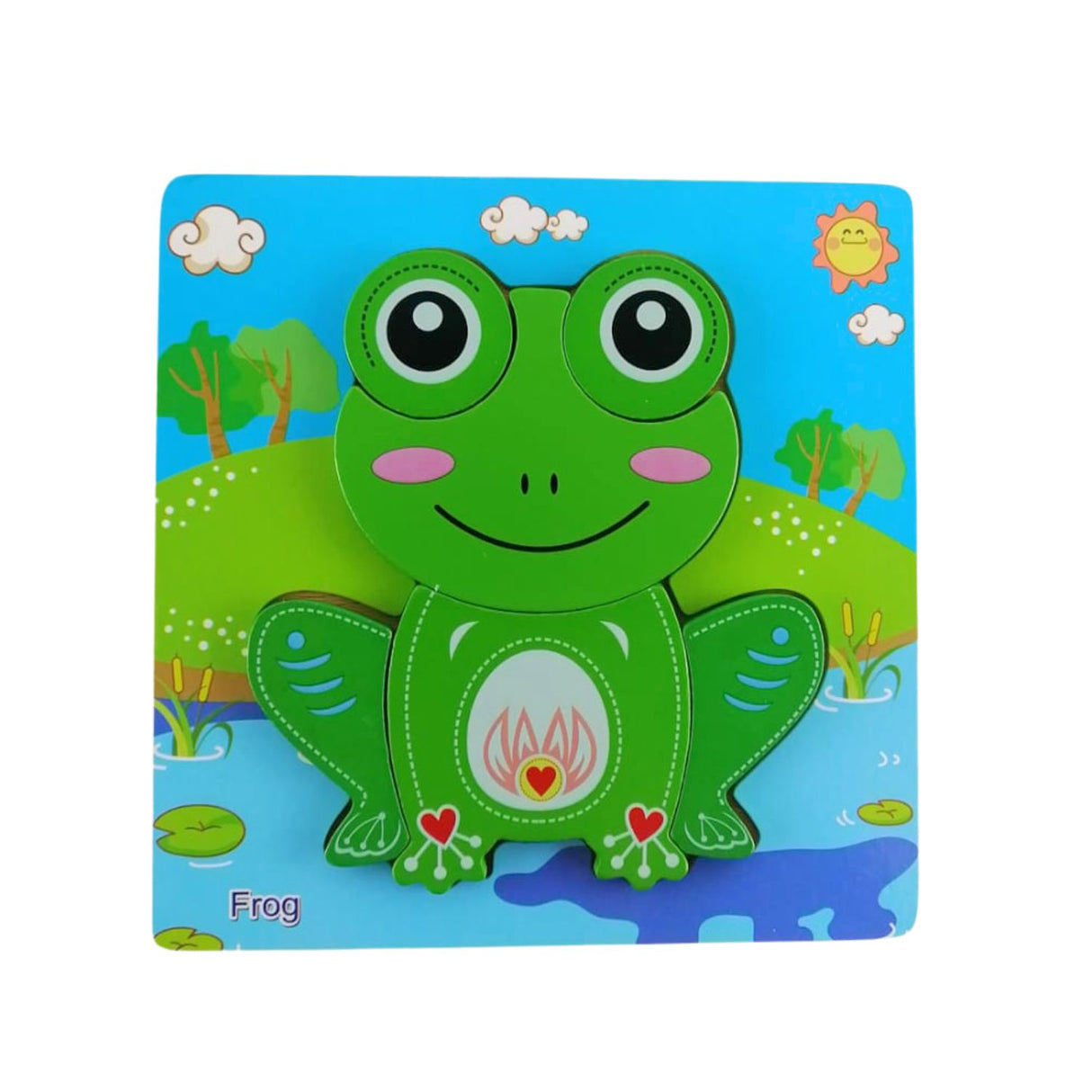 Puzzle de Madera Sapo 15x15cm Para Niños de +3