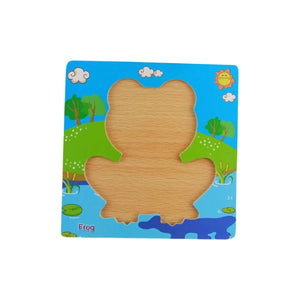 Puzzle de Madera Sapo 15x15cm Para Niños de +3