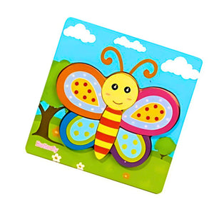 Puzzle de Madera Mariposa 15x15cm Para Niños de +3