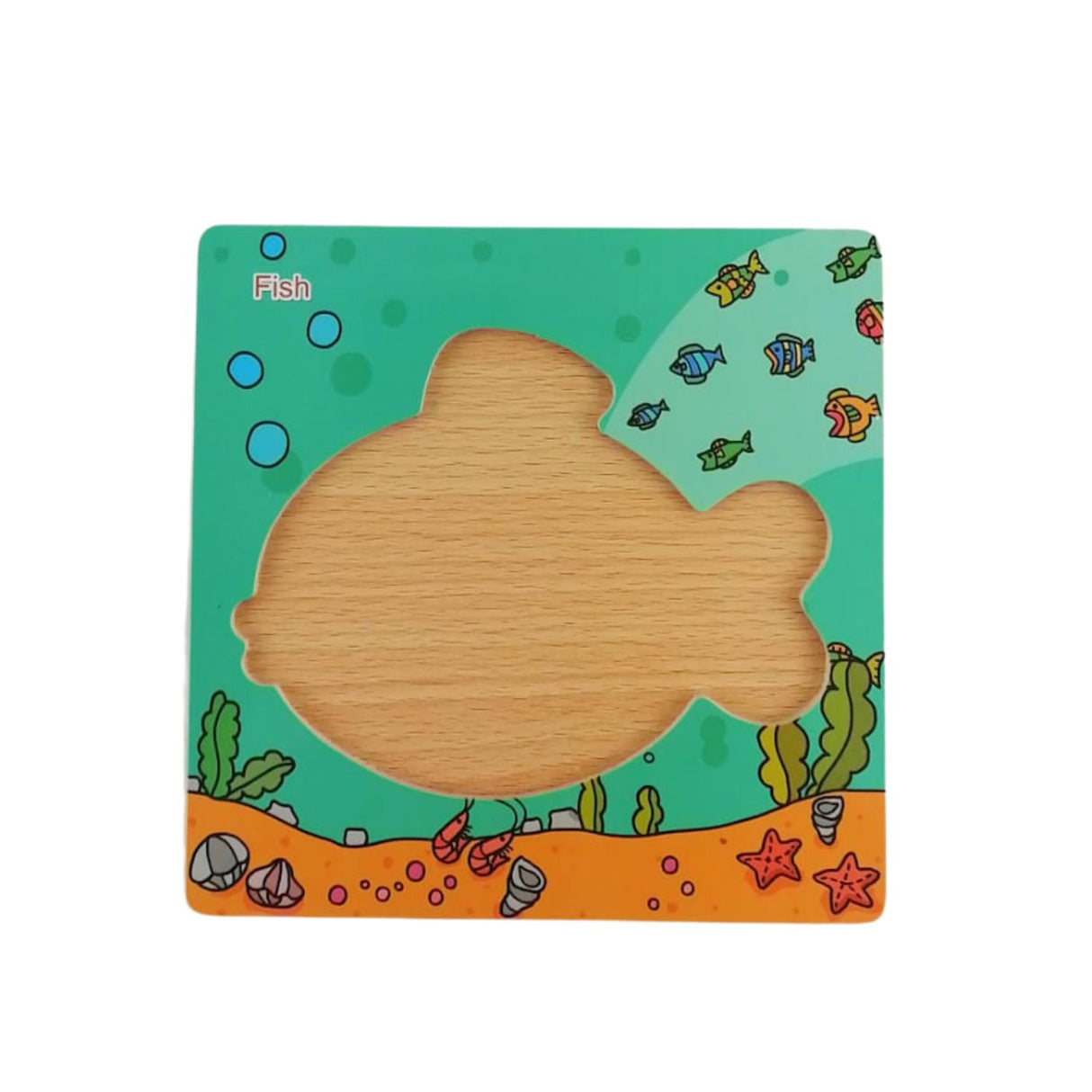 Puzzle de Madera Peces 15x15cm Para Niños de +3 | Disparo.cl