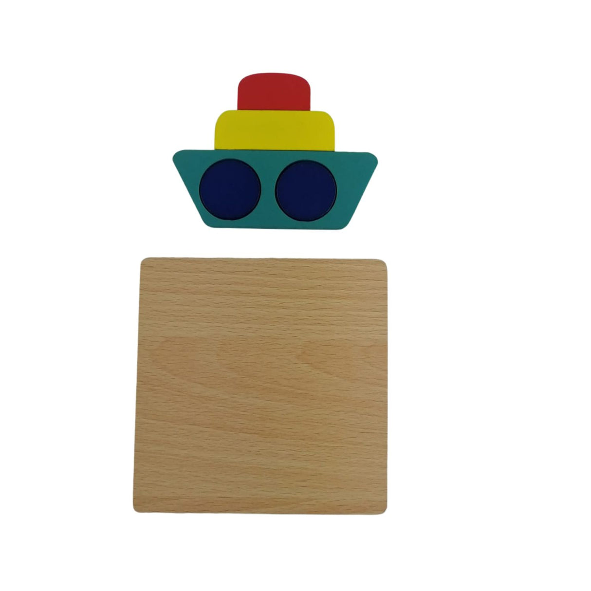 Puzzle de Madera Barco 15x15cm Para Niños de +3