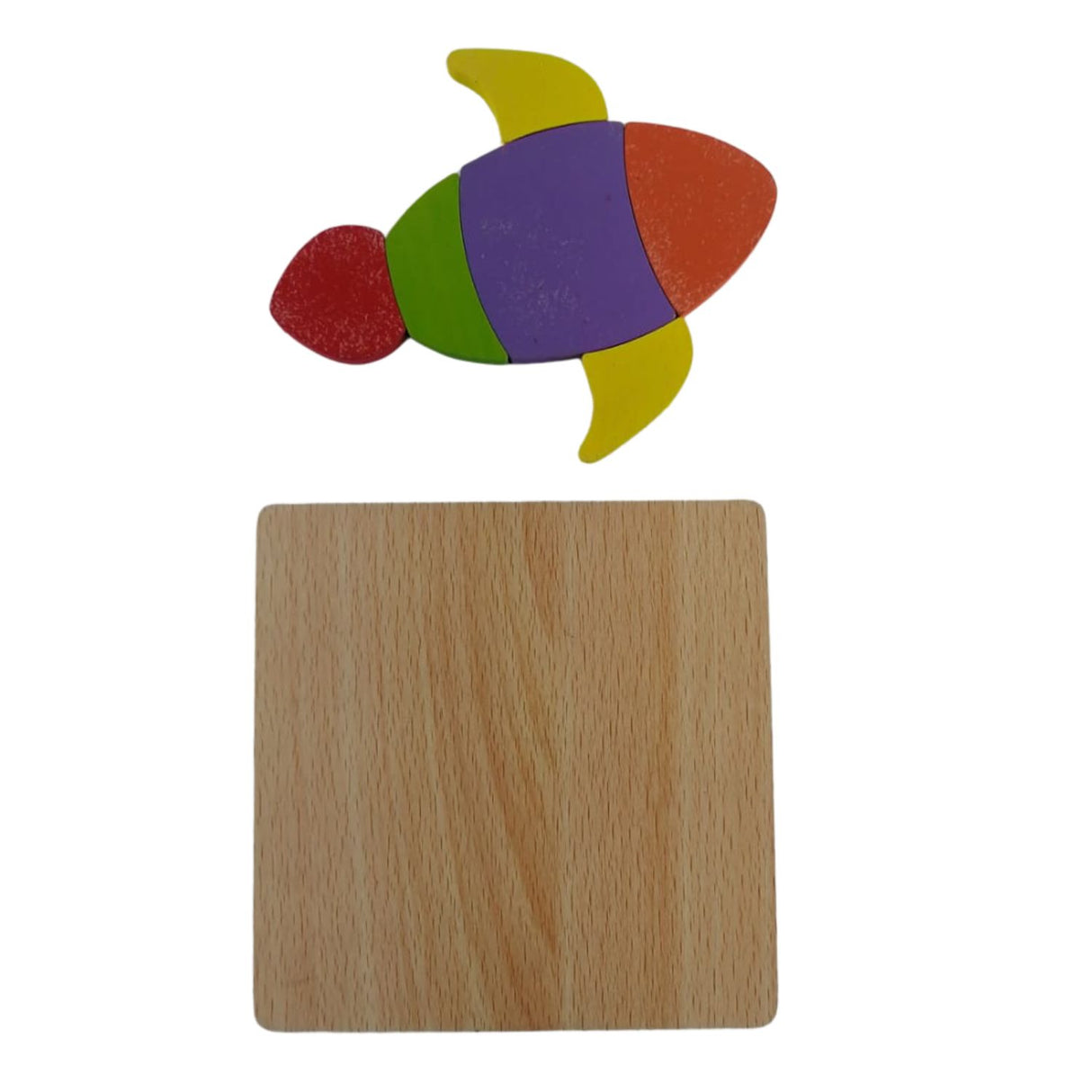 Puzzle de Madera Cohete 15x15cm Para Niños de +3