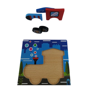 Puzzle de Madera Tren 15x15cm Para Niños de +3 | Disparo.cl