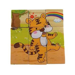 Juego Didáctico de Puzzle de Cubo de Madera Animales
