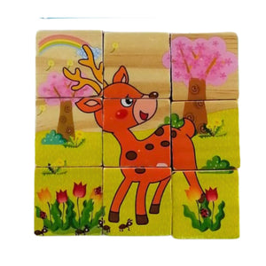 Juego Didáctico de Puzzle de Cubo de Madera Animales