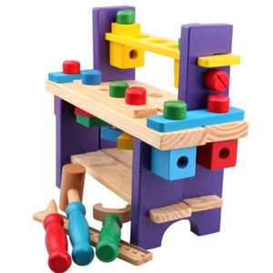 Banco de Herramientas de Madera para Niños de 3+ Años. Fomenta la creatividad y habilidades motoras. ¡Compra ahora y diviértete construyendo!-1-2-1-1-1