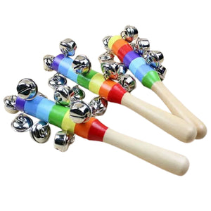 Cascabel Sonajero de Madera con 10 Campanas Para Niños. Fomenta el desarrollo sensorial y la diversión. ¡Compra ahora y alegra su día!-1-3-1-1-1