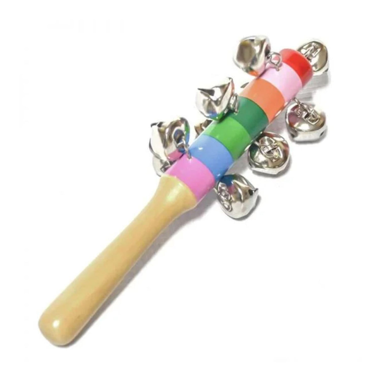 Cascabel Sonajero de Madera con 10 Campanas Para Niños. Fomenta el desarrollo sensorial y la diversión. ¡Compra ahora y alegra su día!-1-4-1-1-1