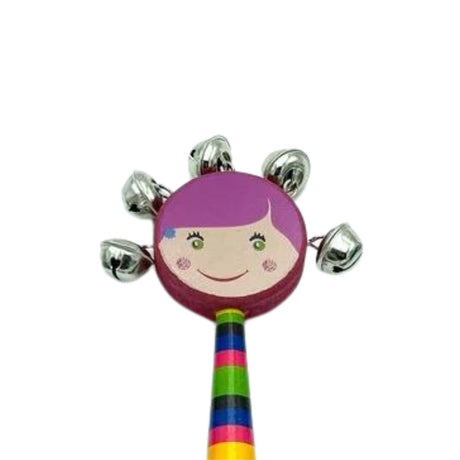 Cascabel Sonajero de Madera Rosa Instrumento Juguete para Niños. Fomenta el desarrollo sensorial y la diversión. ¡Compra ahora y sorprende a tu pequeño!-1-2-1-1-1