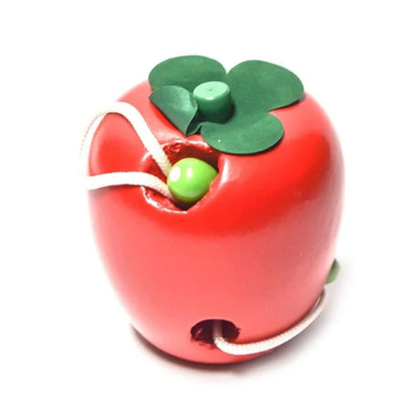 Juguete Educativo de Madera para Enhebrar Forma de Manzana. Fomenta la motricidad y creatividad en los niños. ¡Compra ahora y diviértete aprendiendo!-1-1-1-1-1