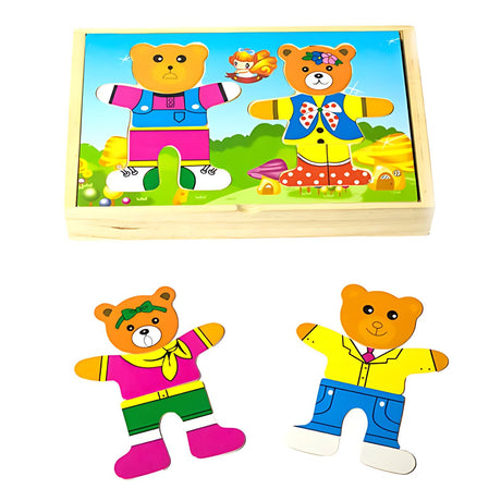 Juego de Puzzle de Osos de Madera para Niños de 3+ Años. Fomenta la creatividad y habilidades motoras. ¡Compra ahora y diviértete aprendiendo!-1-1-1-1-1