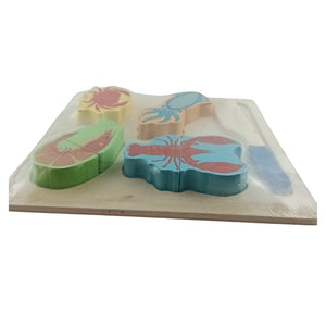 Puzzle Didactico Formas de Mariscos Juguete Madera para Niños. Fomenta la creatividad y aprendizaje. ¡Descúbrelo ahora y diviértete!-1-3-1-1-1
