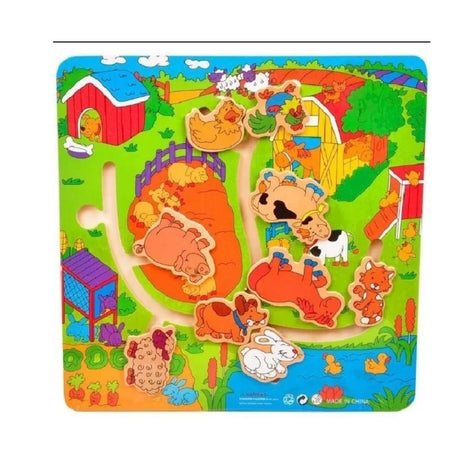 Tabla Corrediza de Madera De Animales de 30 cm para Niños. Fomenta la creatividad y el juego. ¡Compra ahora y diviértete con tus pequeños!-1-1-1-1-1