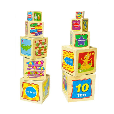 Set Didáctico de 10 Cubos de Madera para Niños de 3+ Años. Fomenta la creatividad y el aprendizaje. ¡Compra ahora y potencia su desarrollo!-1-1-1-1-1