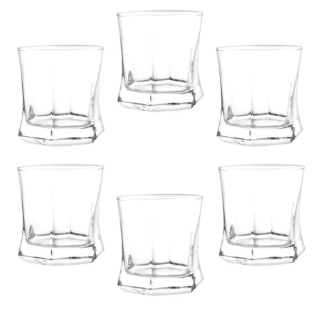 Display 6 Vasos Bajos Modelo Vivaldi 250Ml Para Tragos Agua