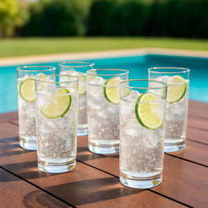 Set 6 Vasos Altos Modelo Manhatan de 450mL Agua Tragos Jugos