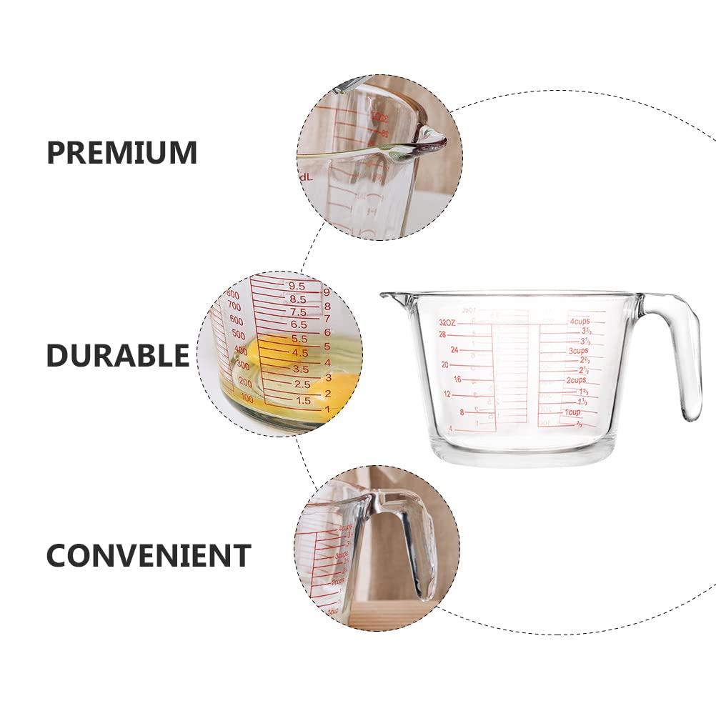 Jarra Medidora De Líquidos o Mezclas 1000Ml Vidrio Allegra