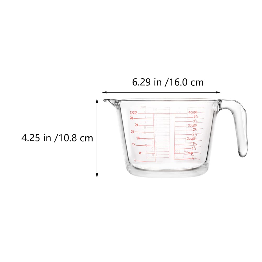 Jarra Medidora De Líquidos o Mezclas 1000Ml Vidrio Allegra