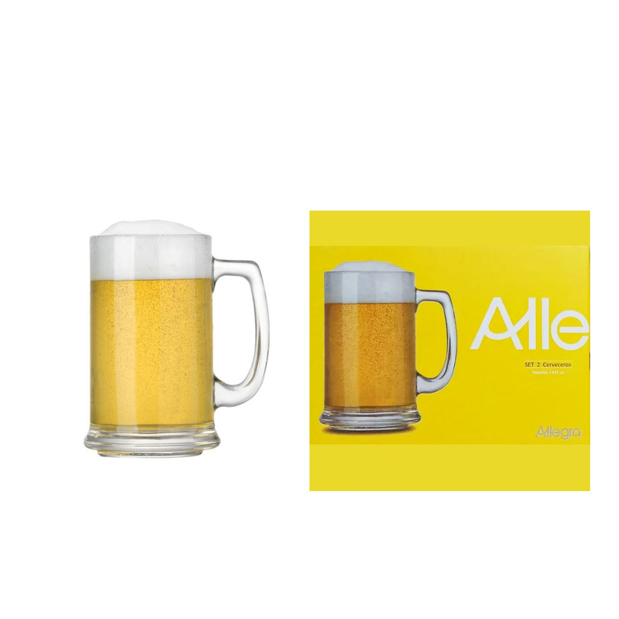 Set 2 Vasos Shopero Modelo Palermo De 437mL Cerveza Tragos