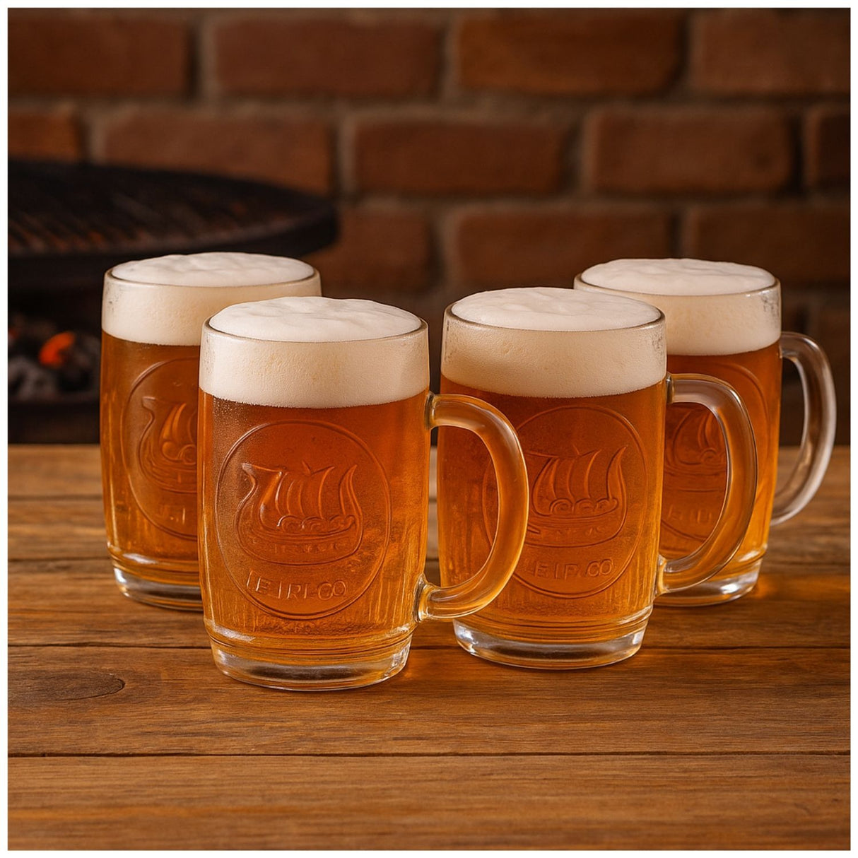 Set 4 Vasos Vikings 480mL Shoperos Cerveza Allegra