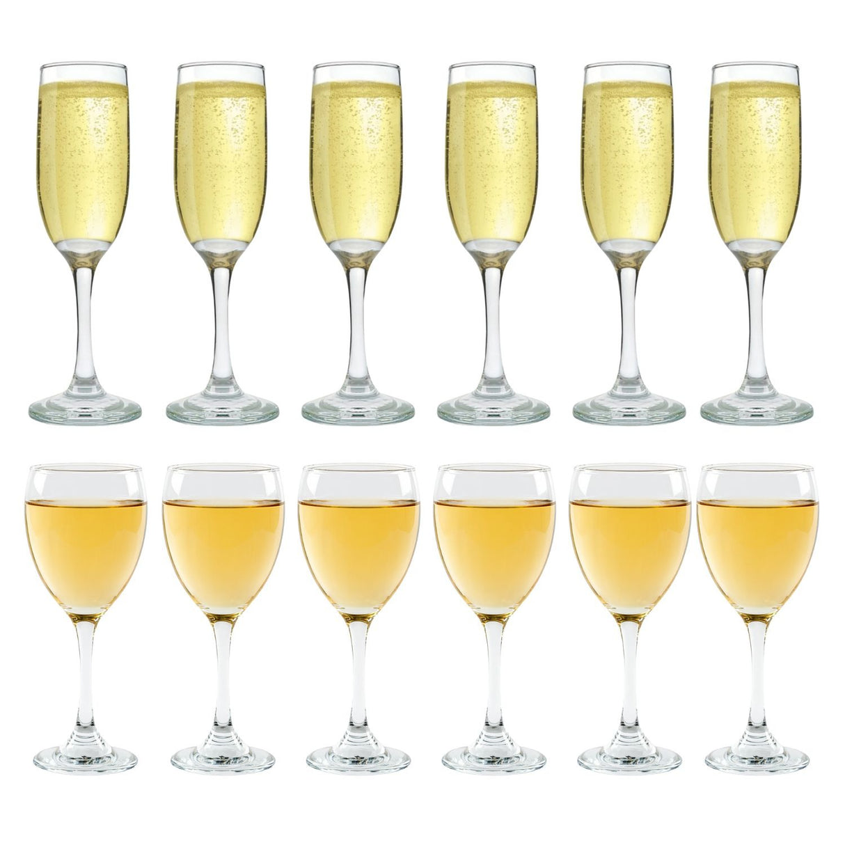 Set 12 Copas Champagne y Vino Versalles