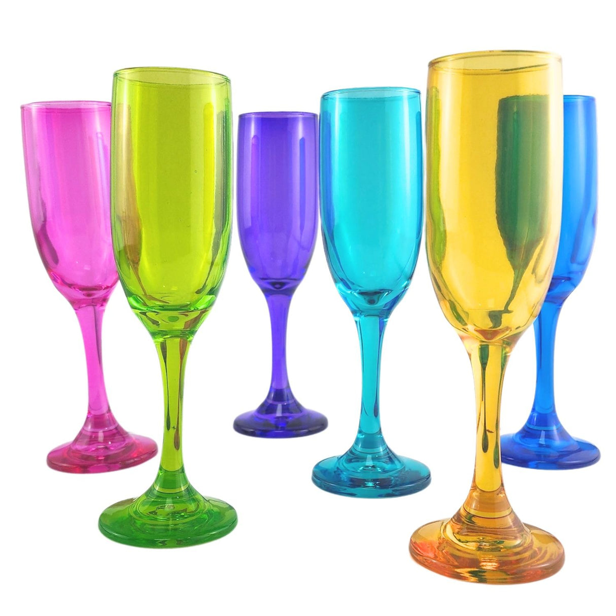 Set 6 Copas Champagne Rioja Full Color 183mL Para Celebracion