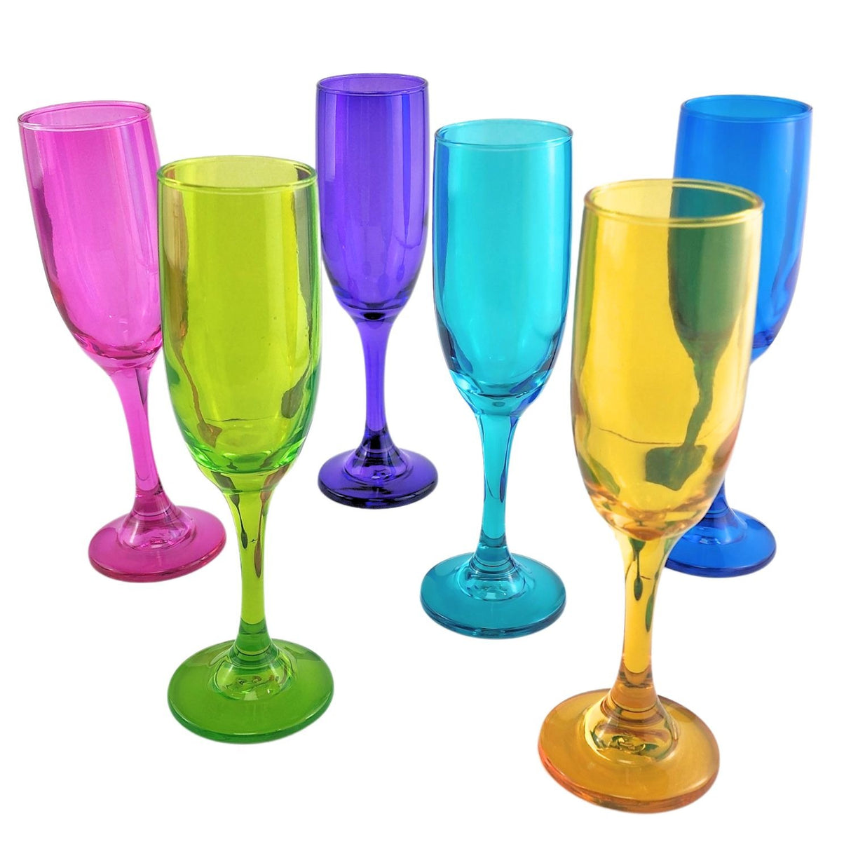 Set 6 Copas Champagne Rioja Full Color 183mL Para Celebracion