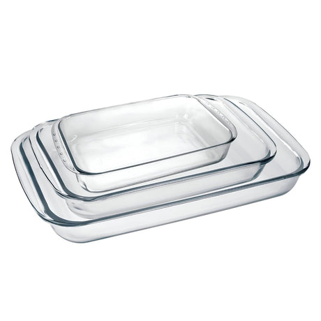 Set 3 Asaderas Rectangulares Marca Marinex Aptas Para Horno