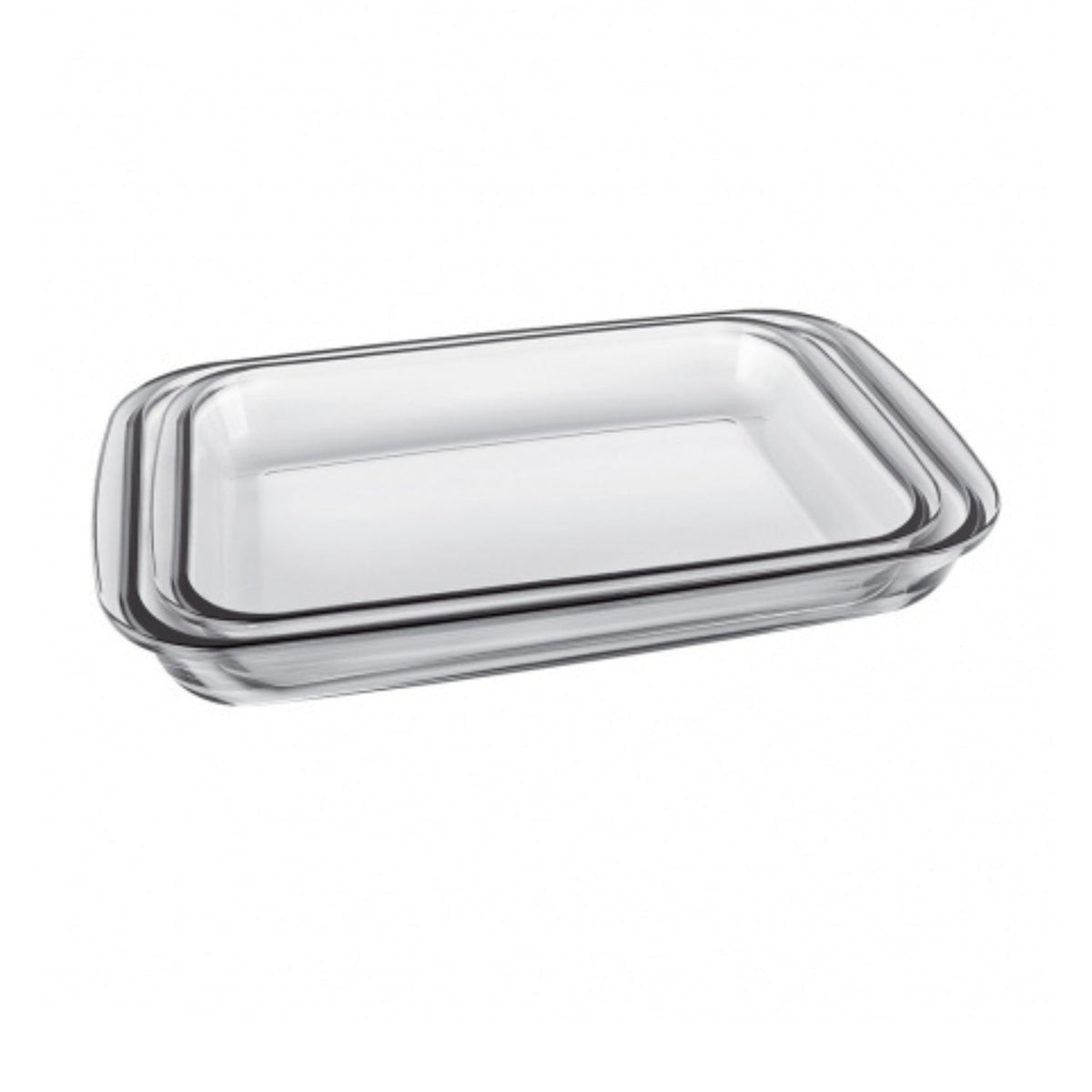 Pack 2 Fuentes Asaderas Mediana Grande Vidrio Rectangular