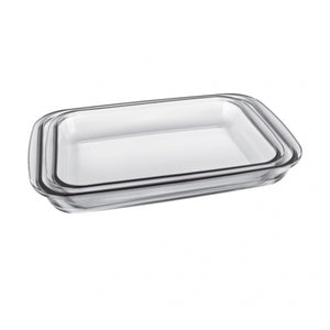 Pack 2 Fuentes Asaderas Mediana Grande Vidrio Rectangular