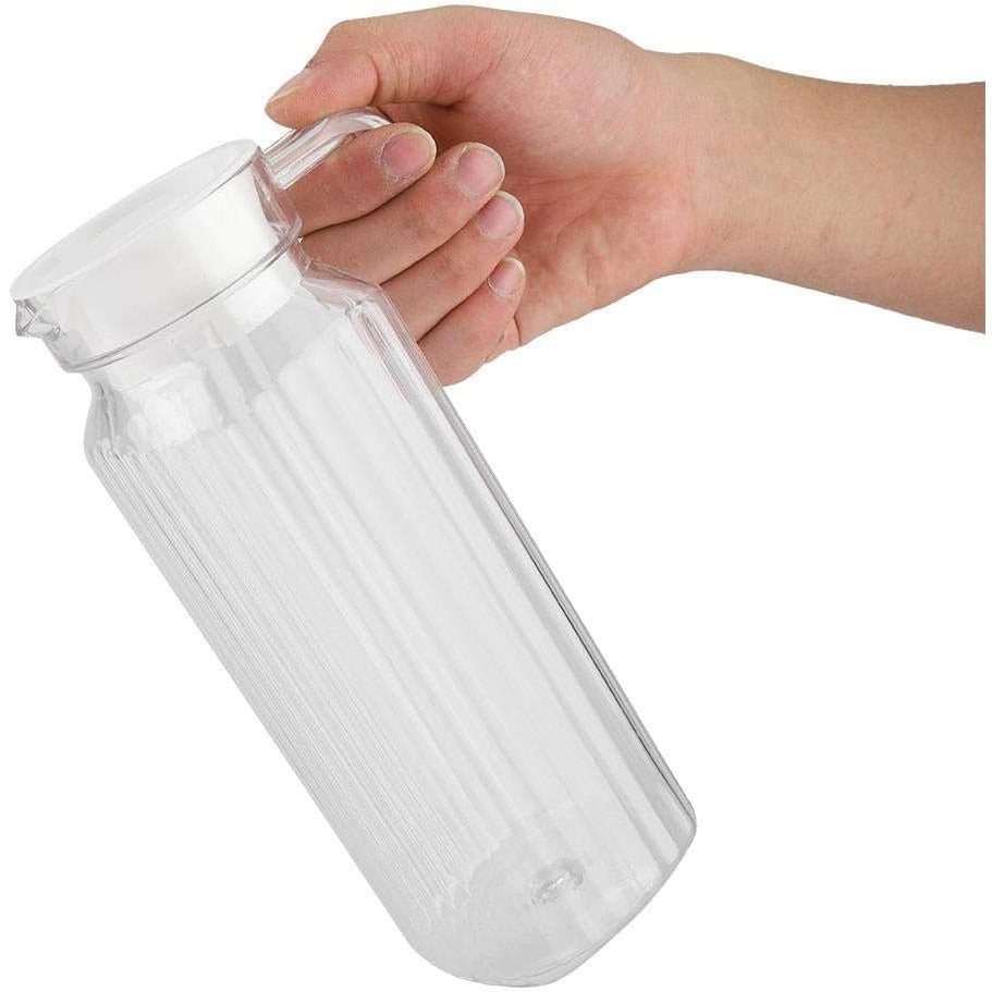 Jarra Vidrio Modelo Rivoli Allegra 1100mL Tapa Blanca Jugos Refrescante