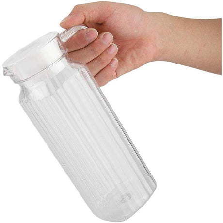 Jarra Vidrio Modelo Rivoli Allegra 1100mL Tapa Blanca Jugos Refrescante