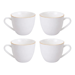 Set 4 Tazas de Te 260mL Royal Borde Dorado Menaje Cocina