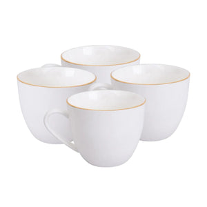 Set 4 Tazas de Te 260mL Royal Borde Dorado Menaje Cocina