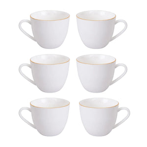 Set 6 Tazas de Te 260mL Royal Borde Dorado Menaje Cocina