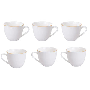 Set 6 Tazas de Te 260mL Royal Borde Dorado Menaje Cocina