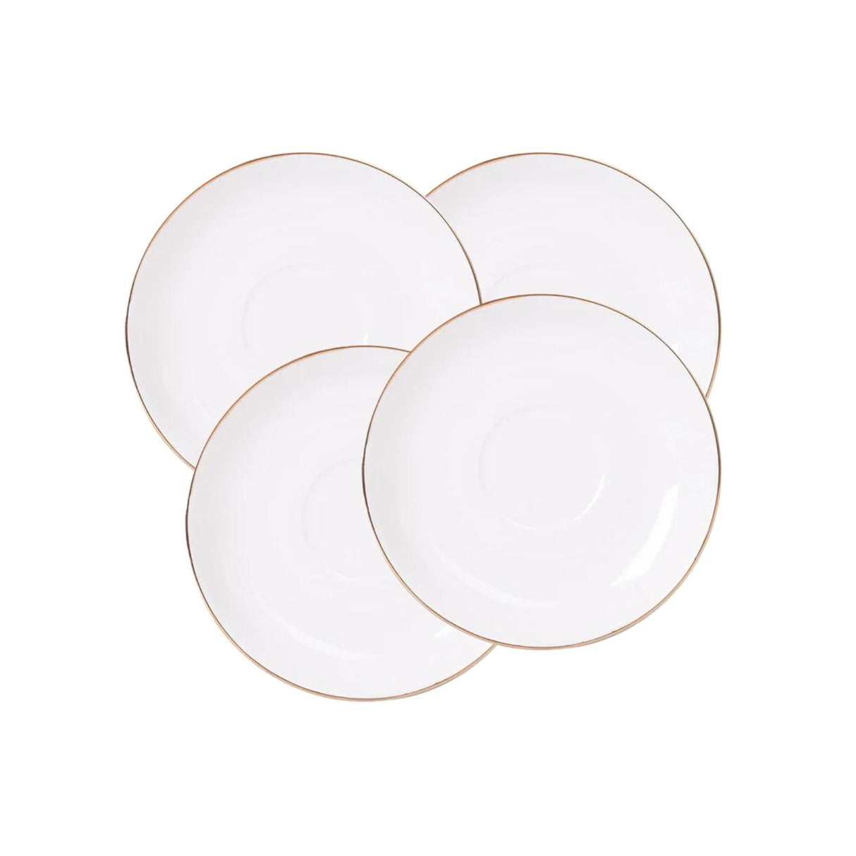 Set 4 Platillos Royal 15cm Borde Dorado Menaje Cocina Hogar