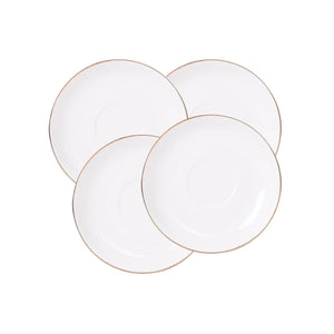 Set 4 Platillos Royal 15cm Borde Dorado Menaje Cocina Hogar