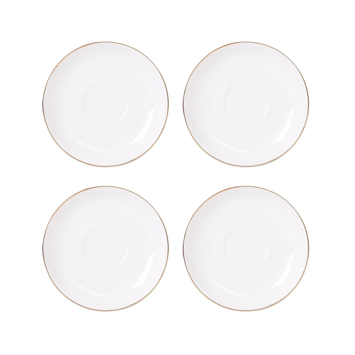 Set 4 Platillos Royal 15cm Borde Dorado Menaje Cocina Hogar