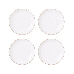 Set 4 Platillos Royal 15cm Borde Dorado Menaje Cocina Hogar