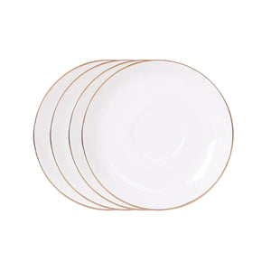 Set 4 Platillos Royal 15cm Borde Dorado Menaje Cocina Hogar